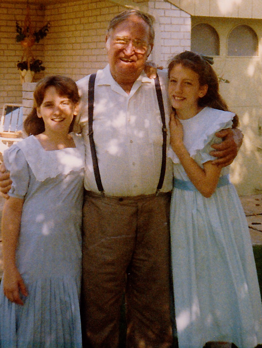 Otis Compton with granddaughters. 