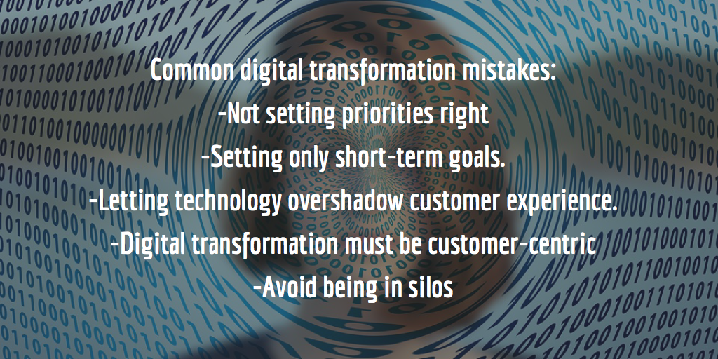 Digital transformation, mistakes, digital