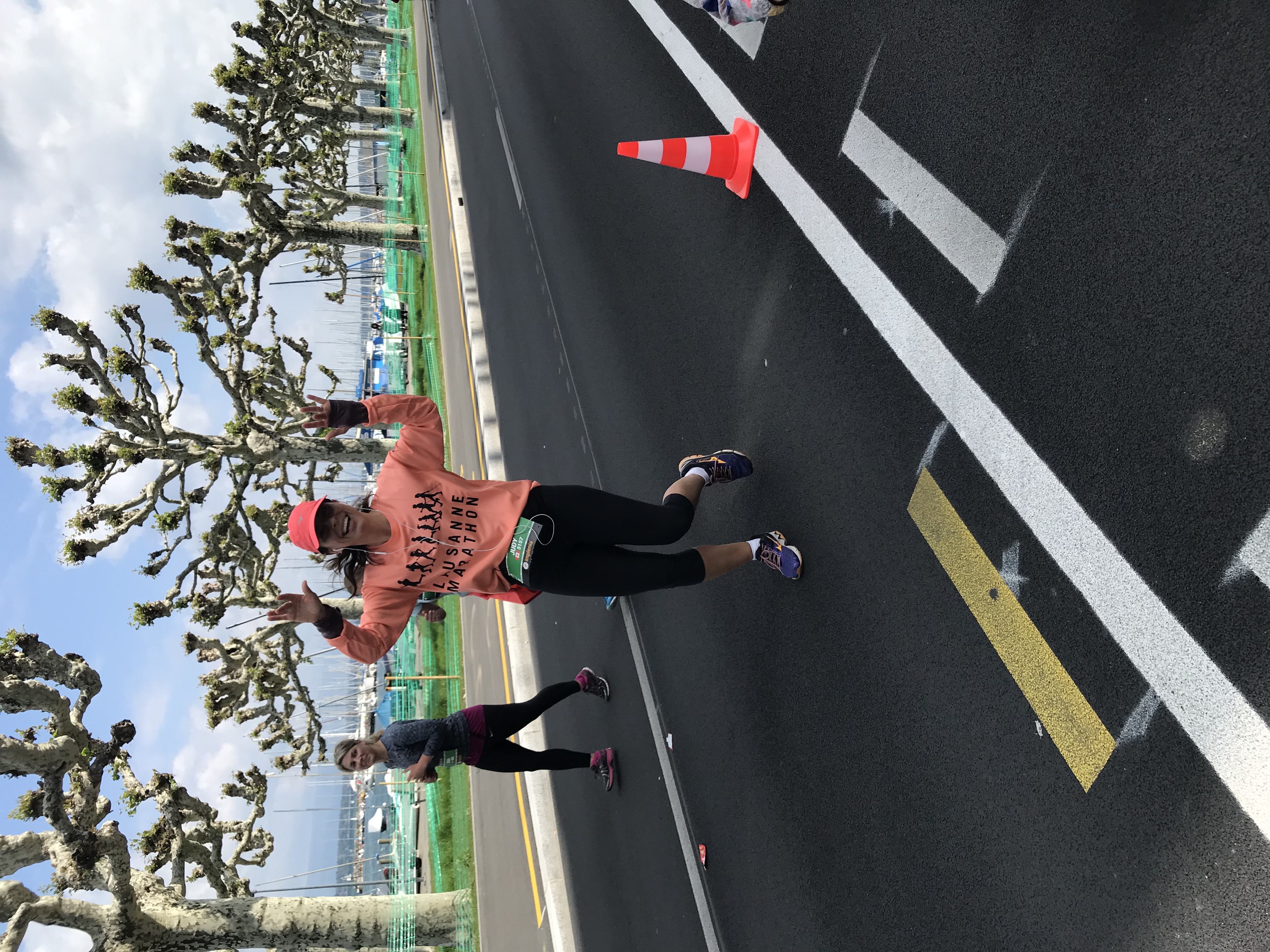 The crazy person totally elated that she's still standing at KM 17 :) 