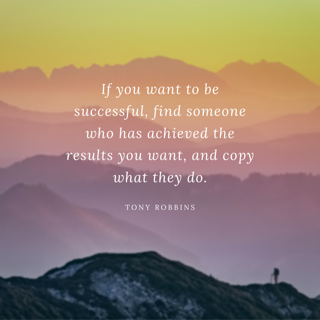 If you want to be successful, find someone who has achieved the results you want, and copy what they do - Tony Robbins.