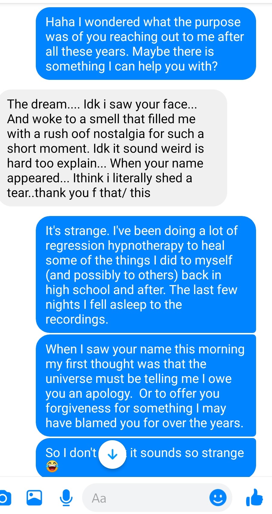 Text conversation between author and ex-partner 