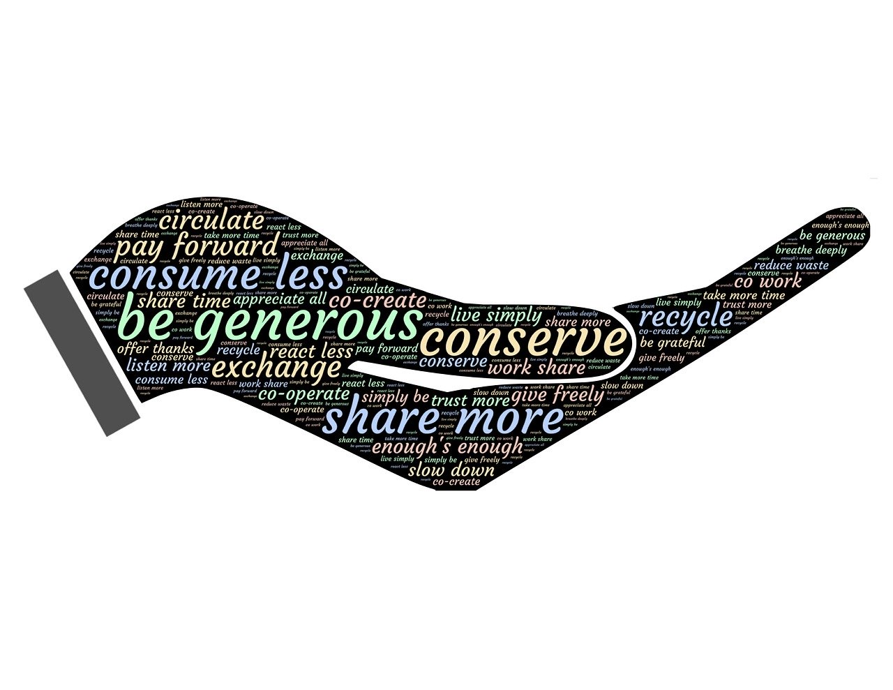 hand with words be generous, conserve