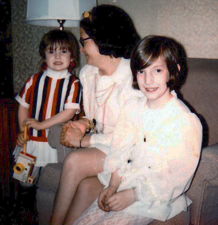Amy, Nancy and Betty Harrington at Nancy's First Holy Communion c. 1971, Braintree, Massachusetts