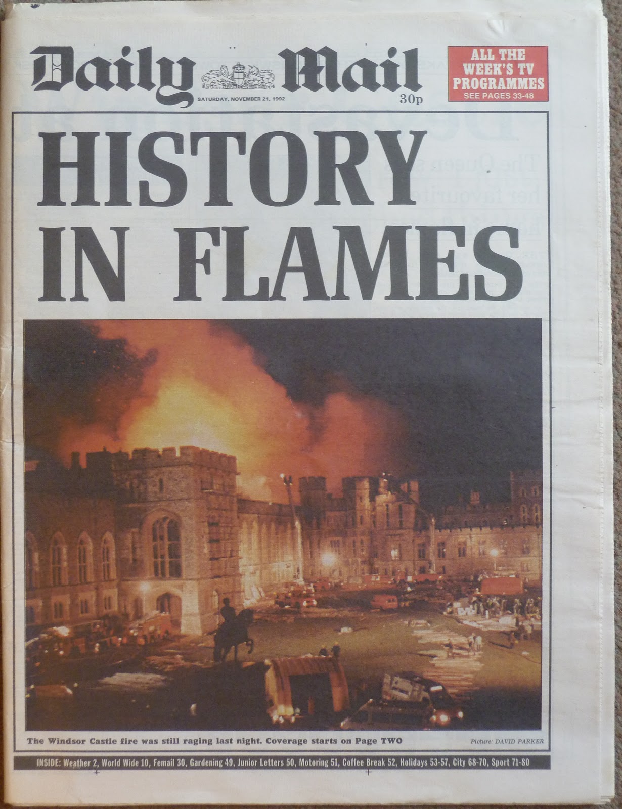 Daily Mail covered the Castle fire