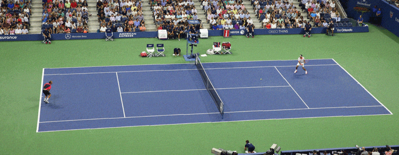 Roger Federer using SABR during 2015 US Open