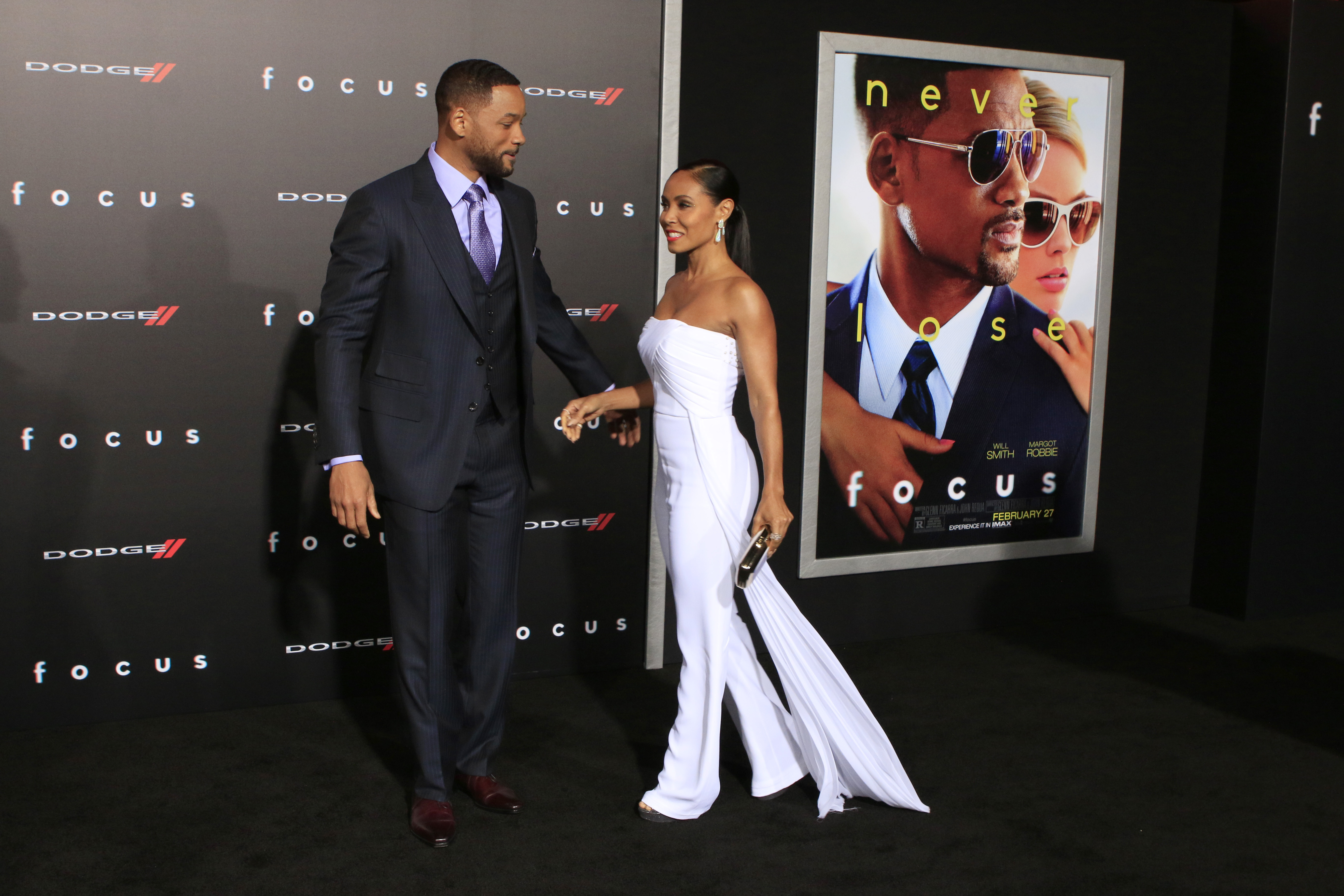 Will and Jada Pinkett Smith attend a red carpet event for a movie premiere