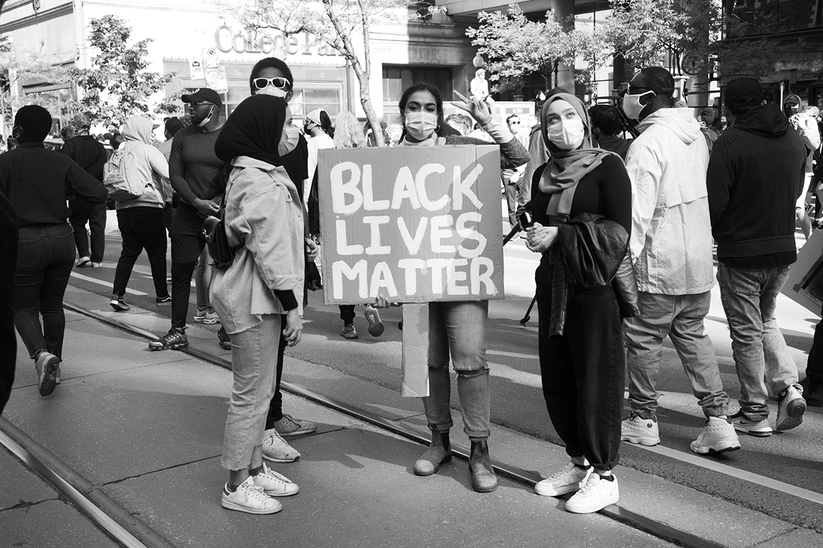 Black Lives Matter Solidarity March, College Park, Toronto, Ontario, Canada, Photographer: Ajani Charles