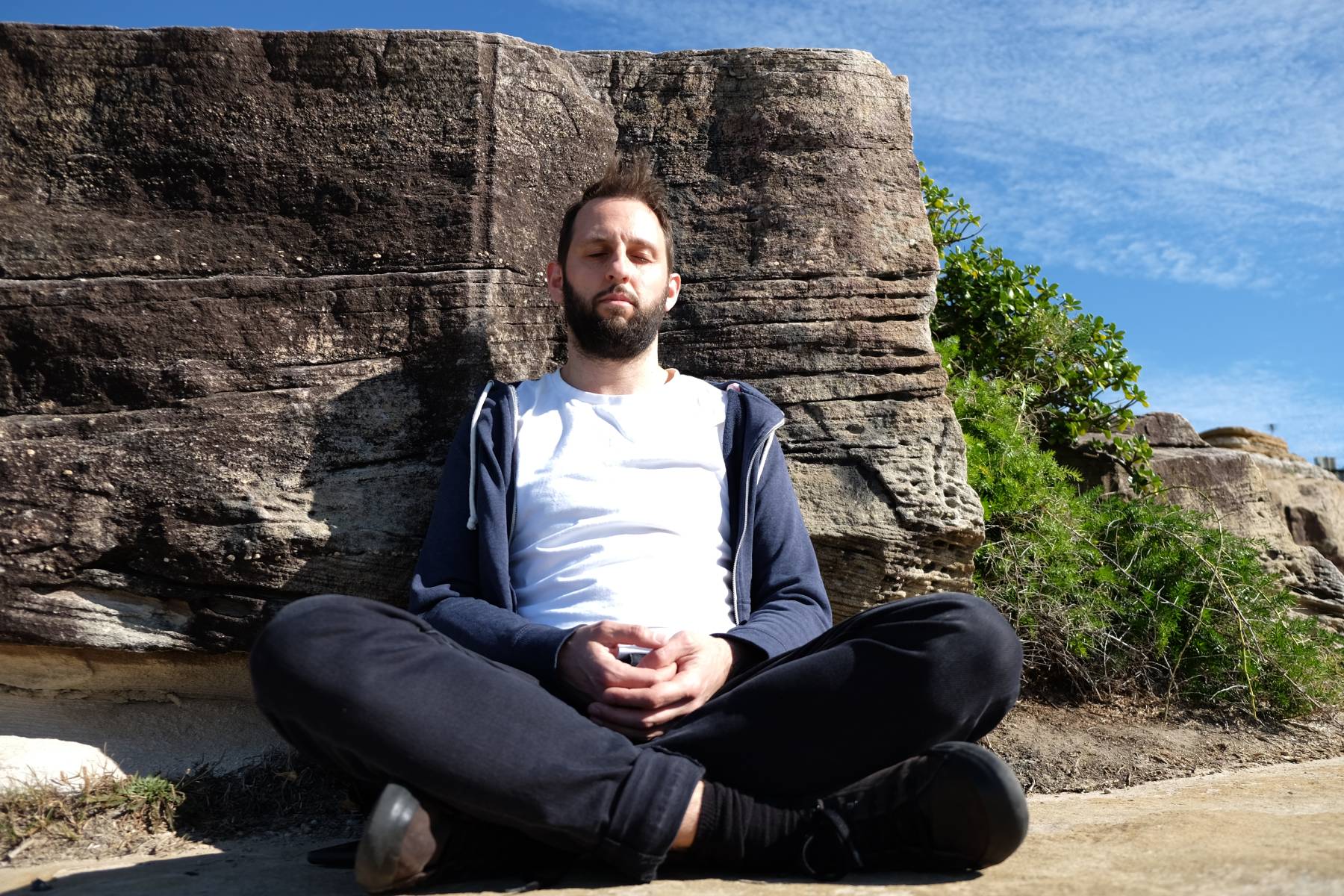 Rory Kinsella meditating in Sydney