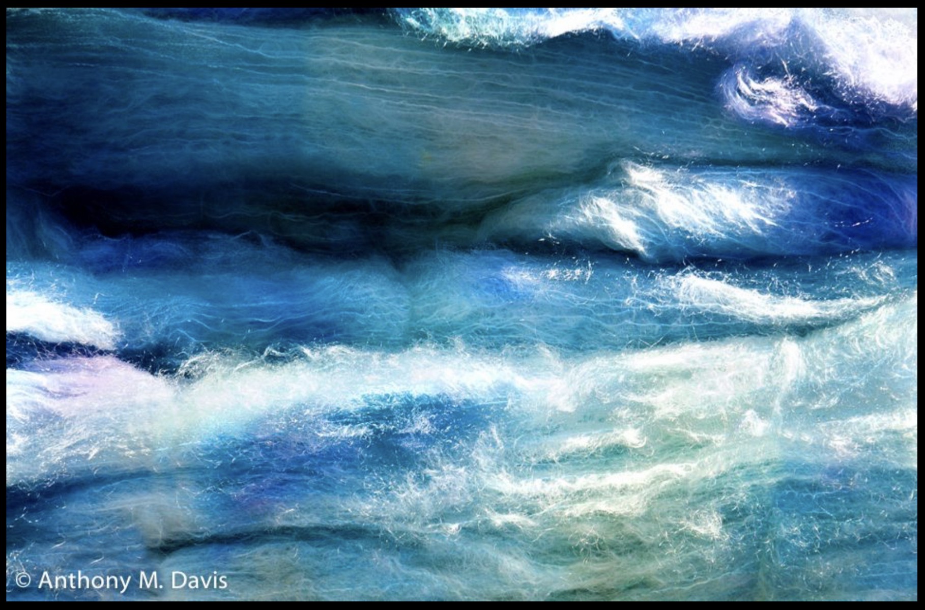 waves of blue and white wool
