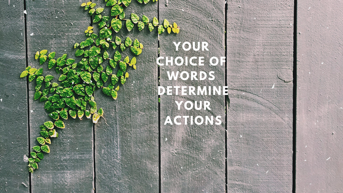 Your choice of words determine your actions