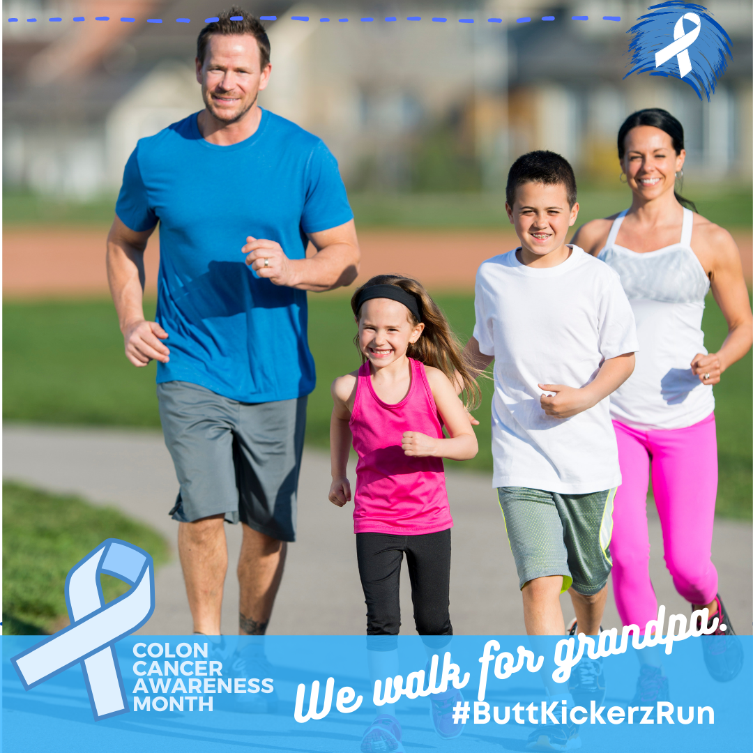 Butt Kickerz Virtual Run for Colon Cancer Awareness Month
