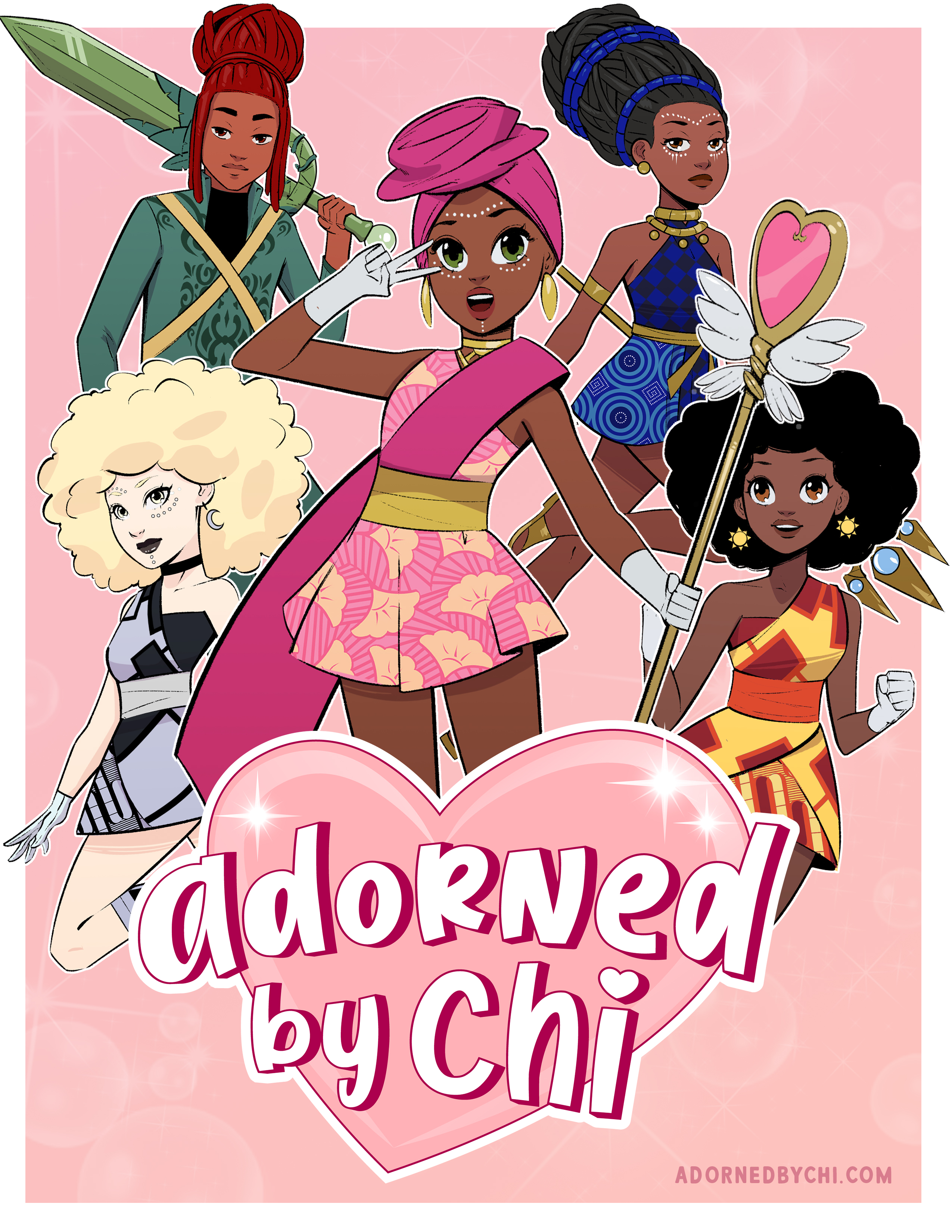 Adorned by Chi characters Illustration by Venus Bambisa