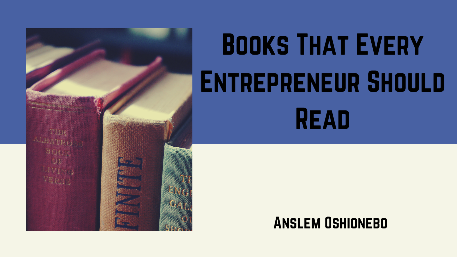 Anslem Oshionebo Entrepreneur Books Header