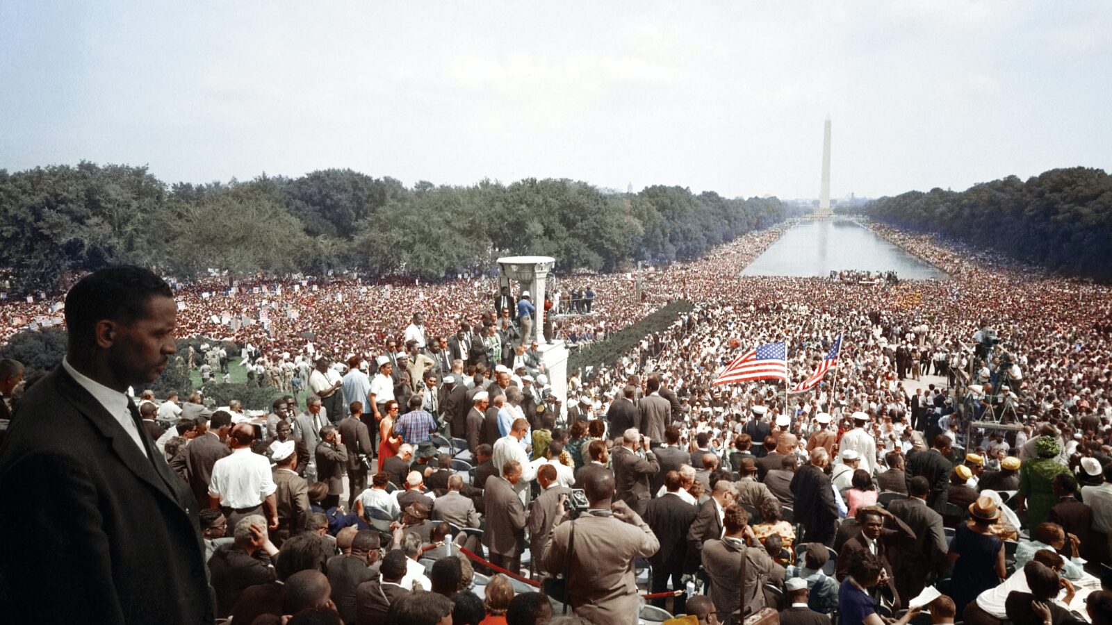 View of the huge crowd from the Lincoln Memorial to the Washington Monument, during the March on Washington